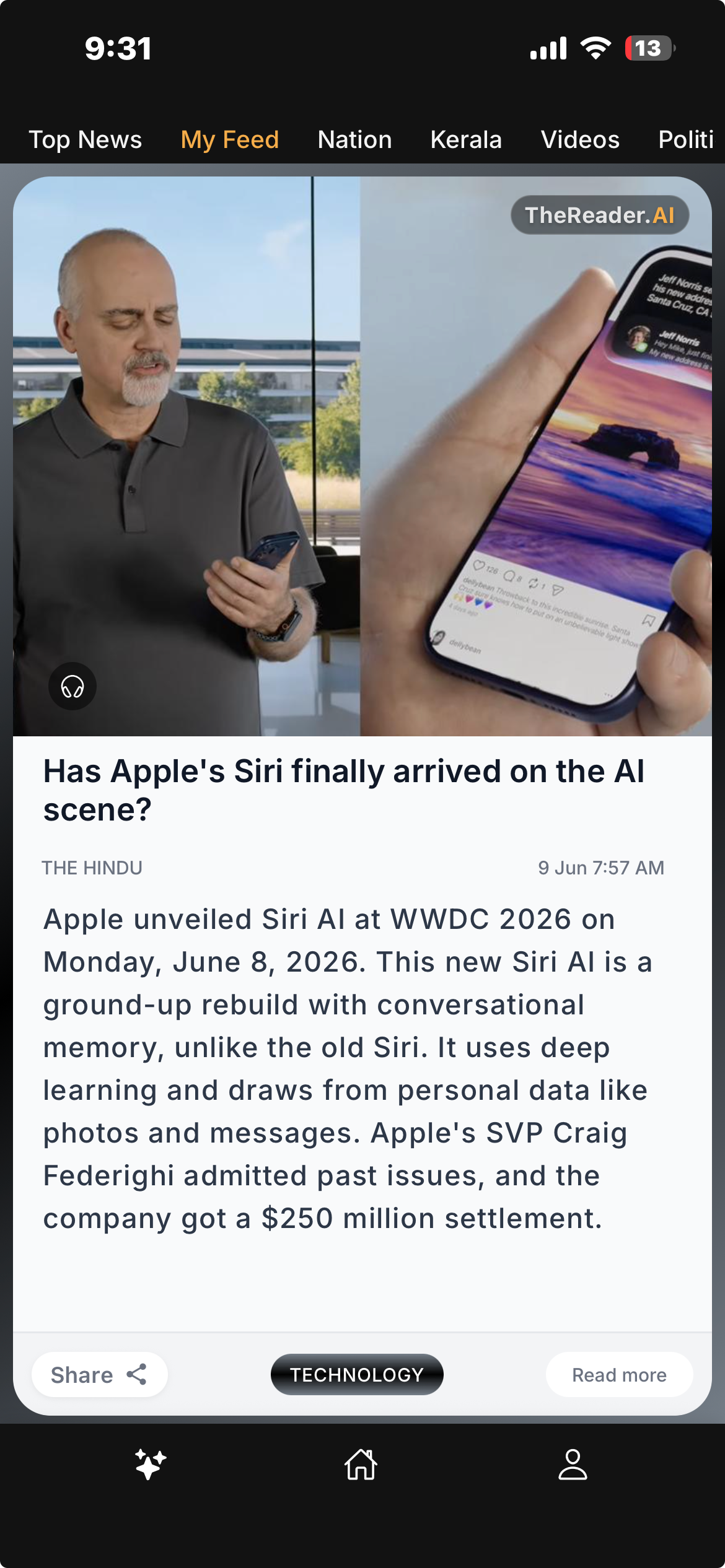 TheReader.AI news card